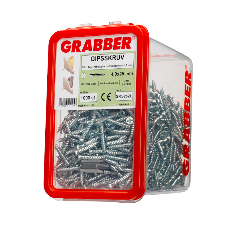 Gipsskruv Grabber för Robust Gips