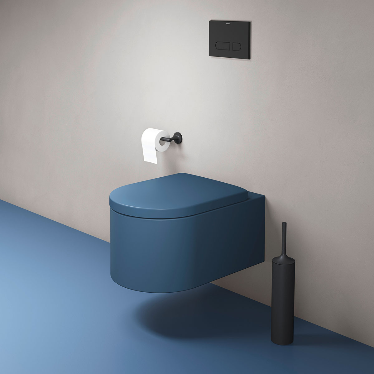 WC vägg, Ytterfärg Parlourblå Matt 570 mm Parlourblå