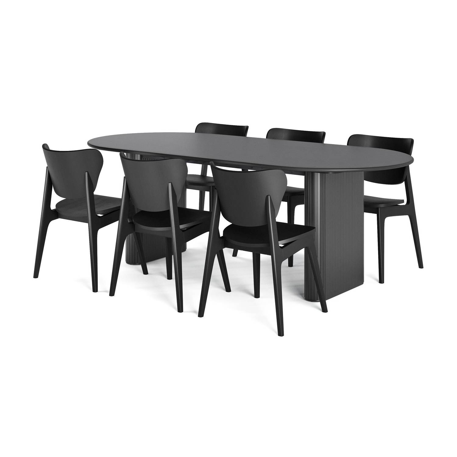 Matgrupp Bark Noira Matbord 220 med 6Jerup Matstol