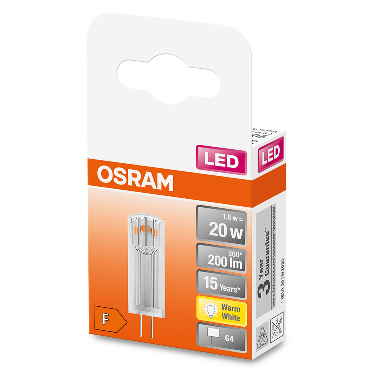 LED-Lampa Osram Pin (20) G4 Klar 827