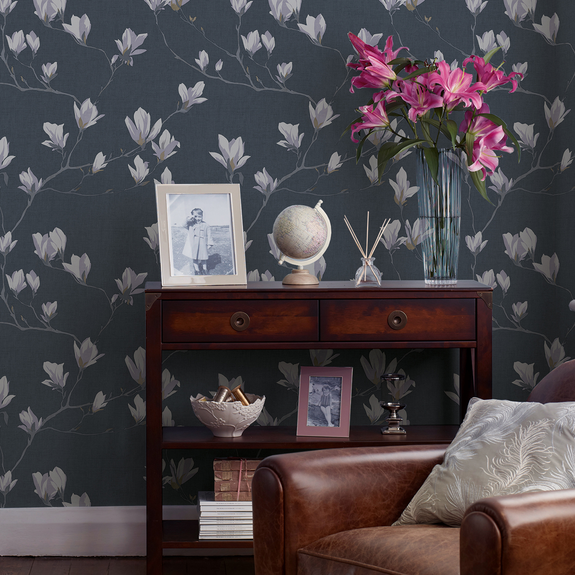 Tapet Laura Ashley Magnolia Grove Dusky Seaspray