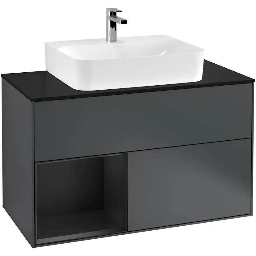 Tvättställsskåp Villeroy & Boch Finion med 2 Lådor Hylla och Bänkskiva för Centrerat Tvättställ