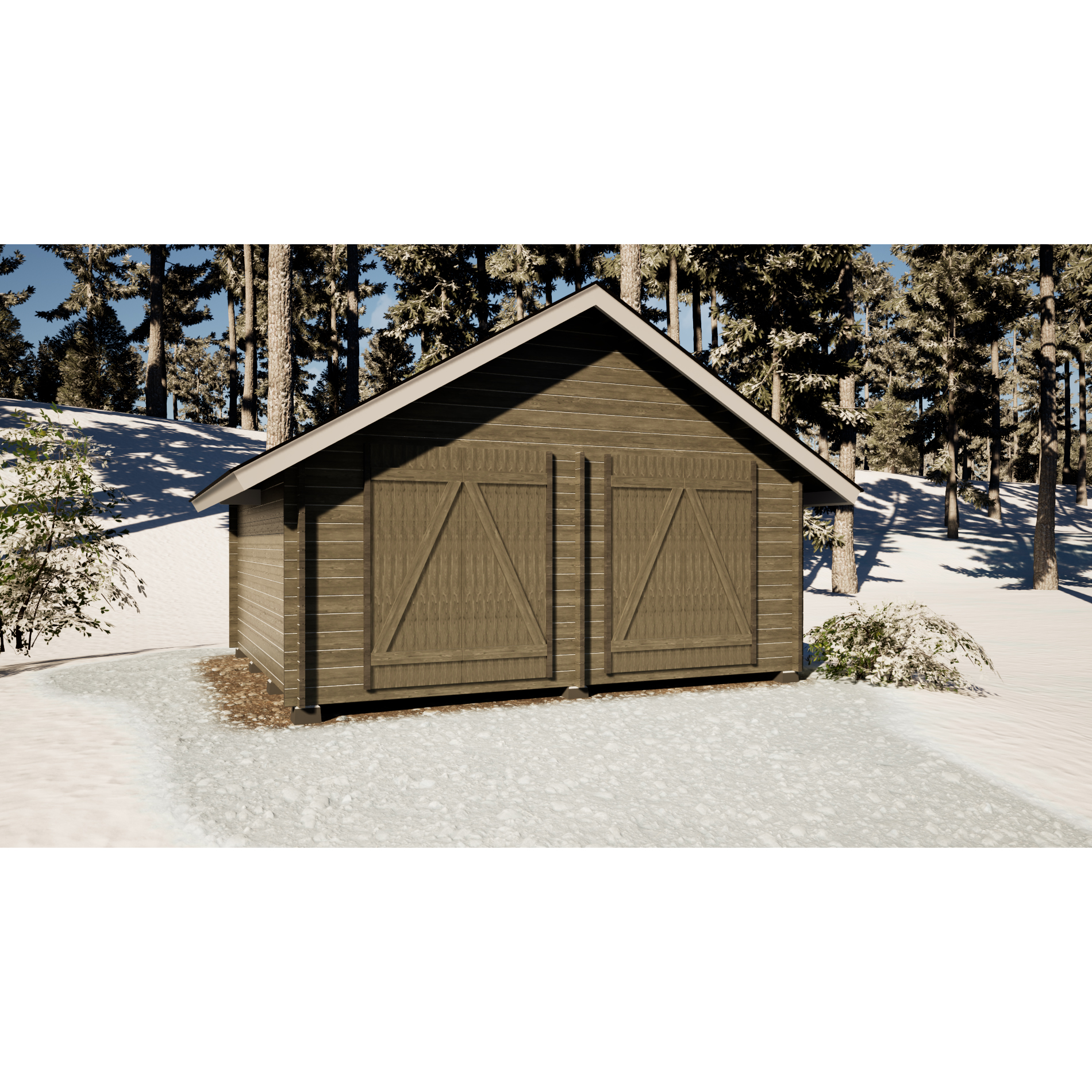 Timmerförråd LP Garden S-XL (20m²) Rak Vägg