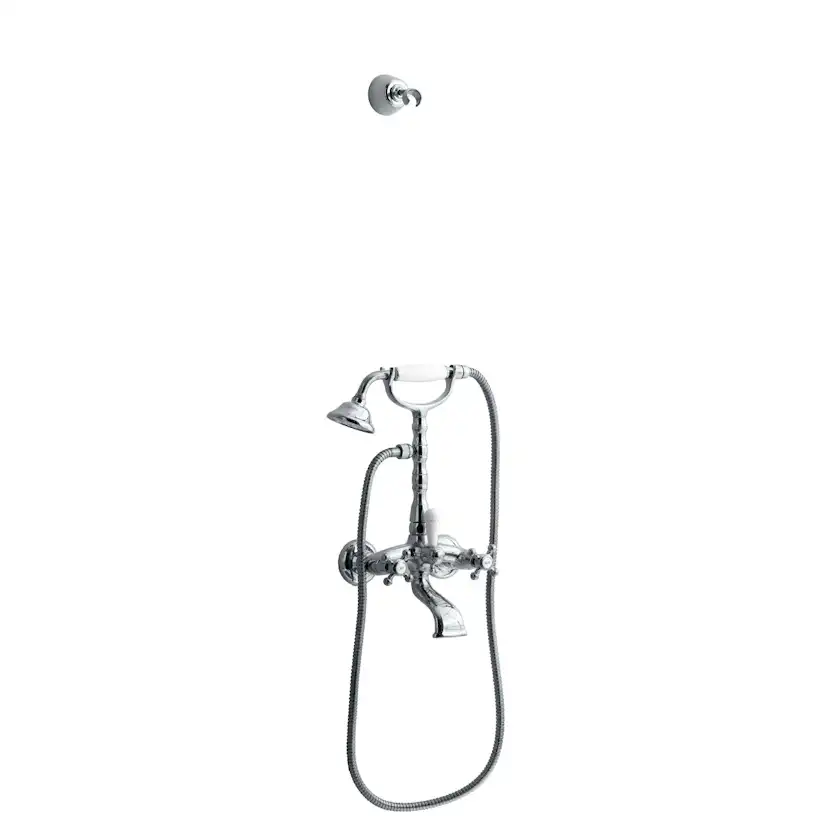 Lavabo Retro 2-grebs badekararmatur med håndbruser krom Krom