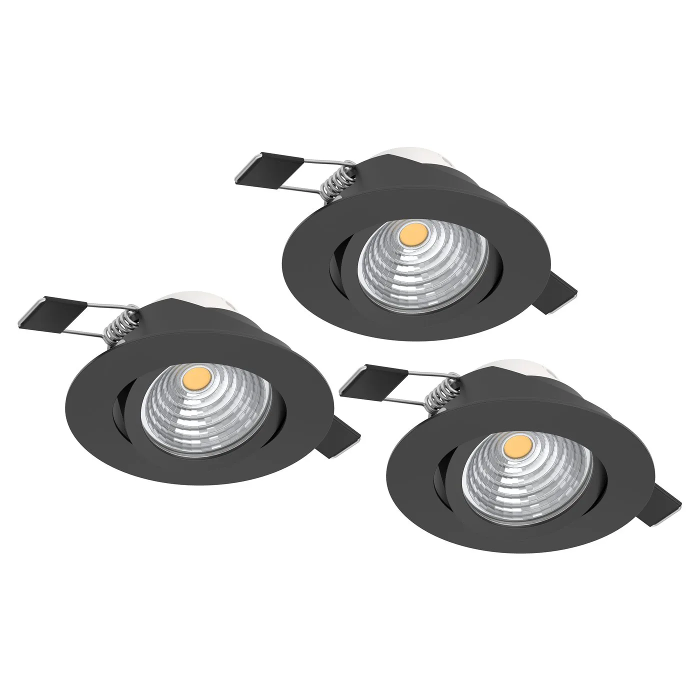 Infälld Lampa Eglo Saliceto 3 st Ø88 mm 2700K Svart