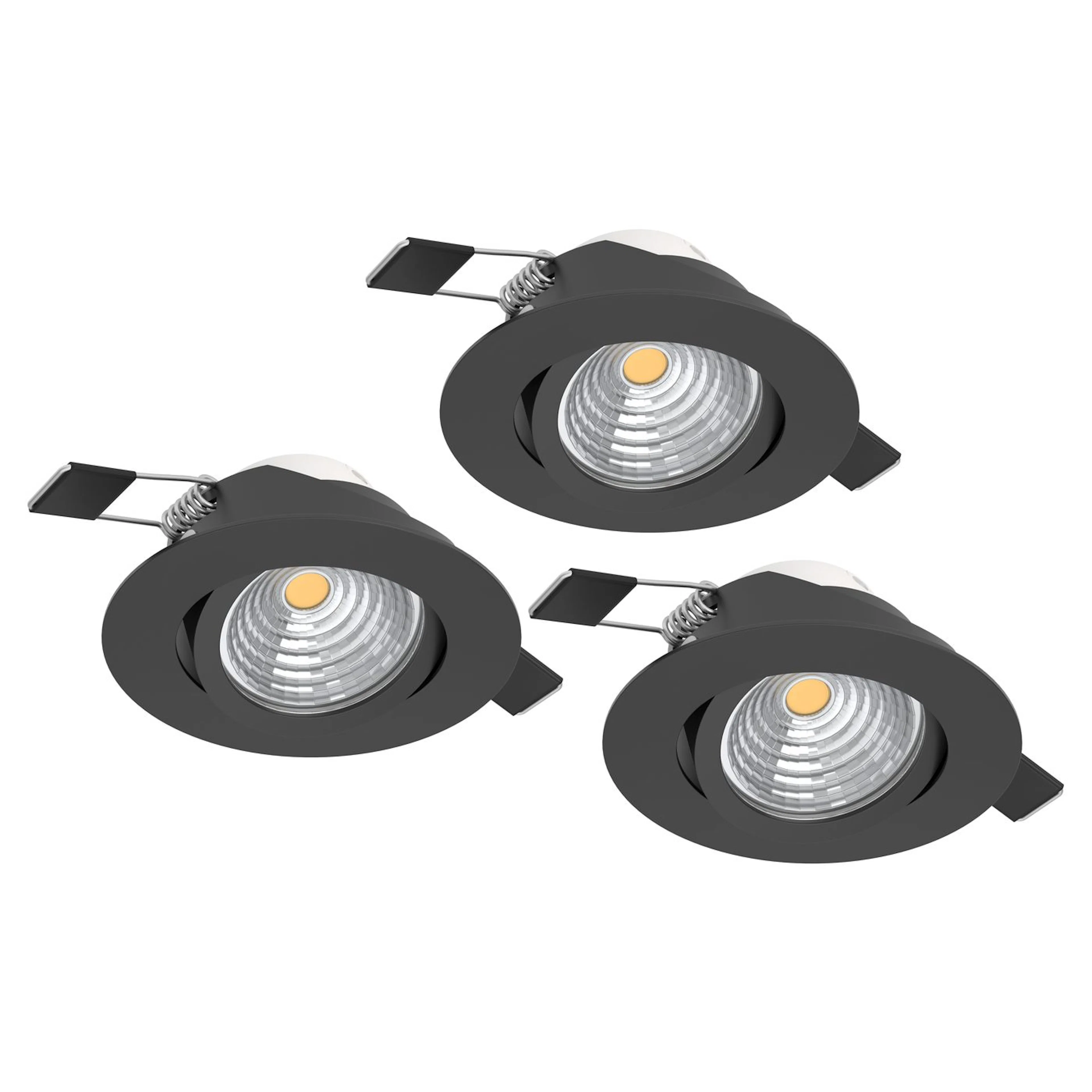 Infälld Lampa Eglo Saliceto 3 st Ø88 mm 2700K Svart
