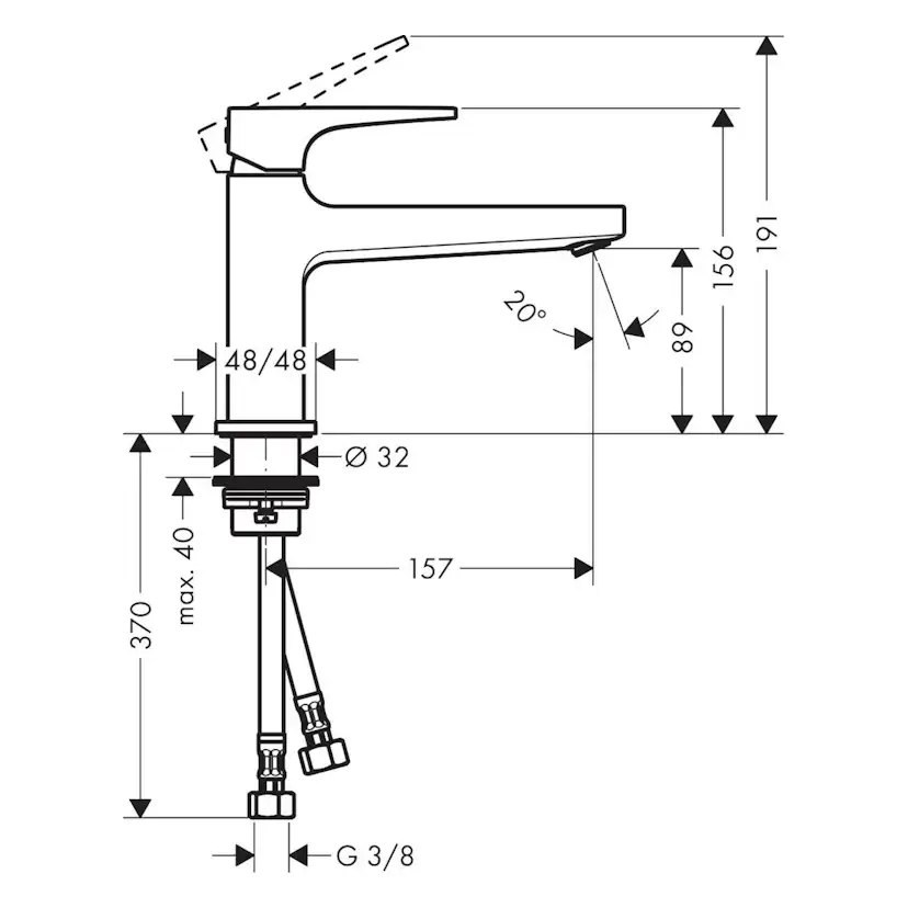 Tvättställsblandare Hansgrohe Metropol 100 med Push-Open