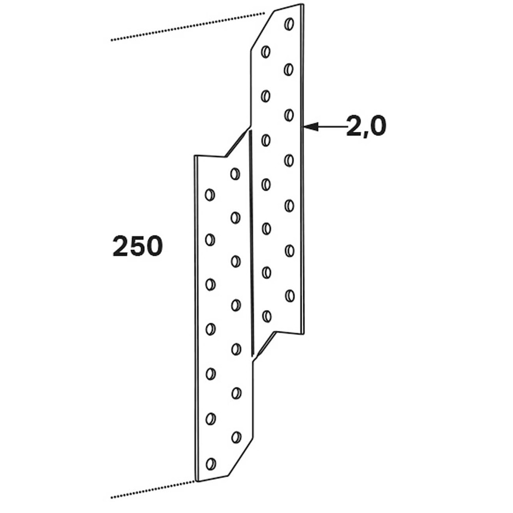 Takåsfäste Rrf 250x2,0 Vä 250x2,0 mm VÄ