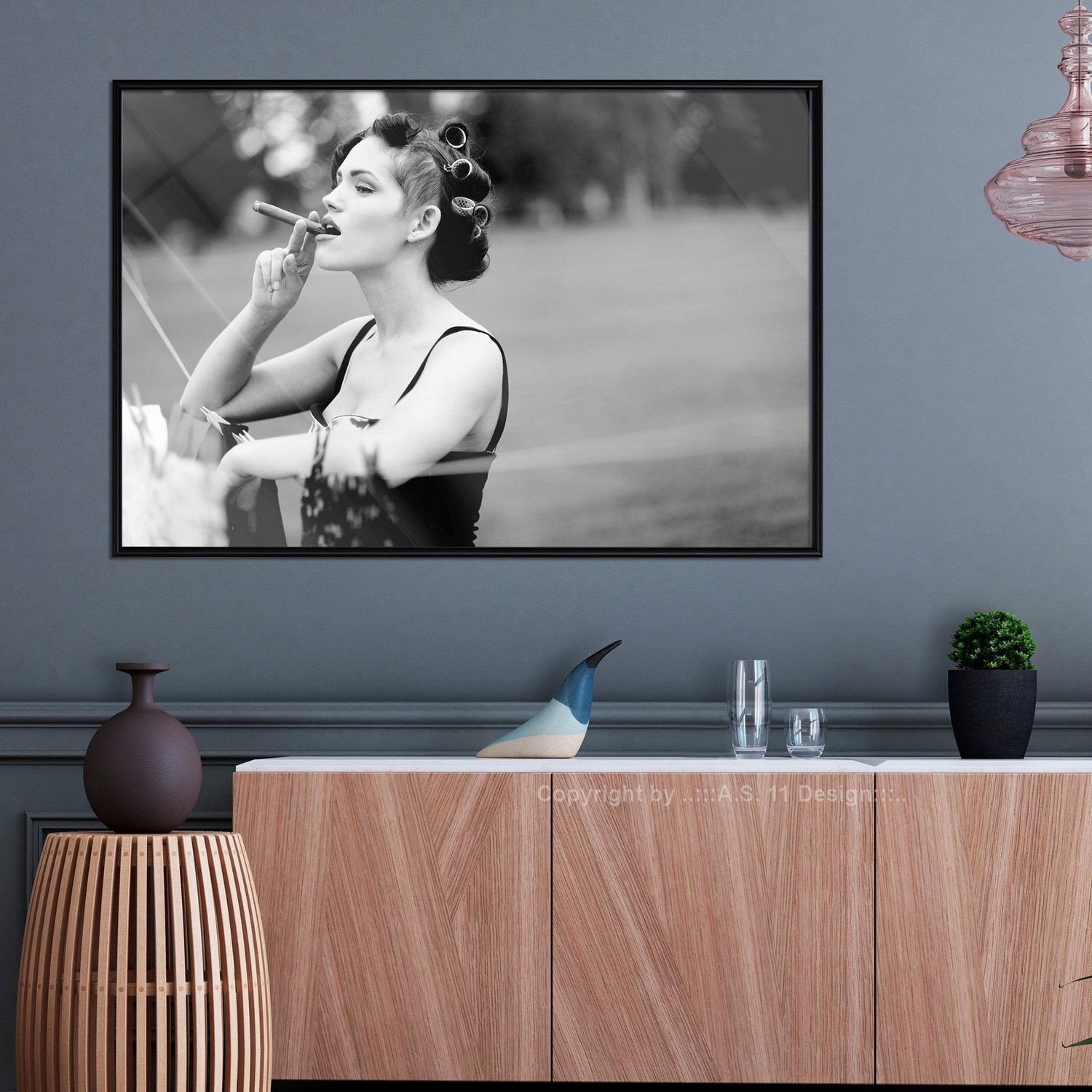 Poster Artgeist Affisch Woman with Cigar