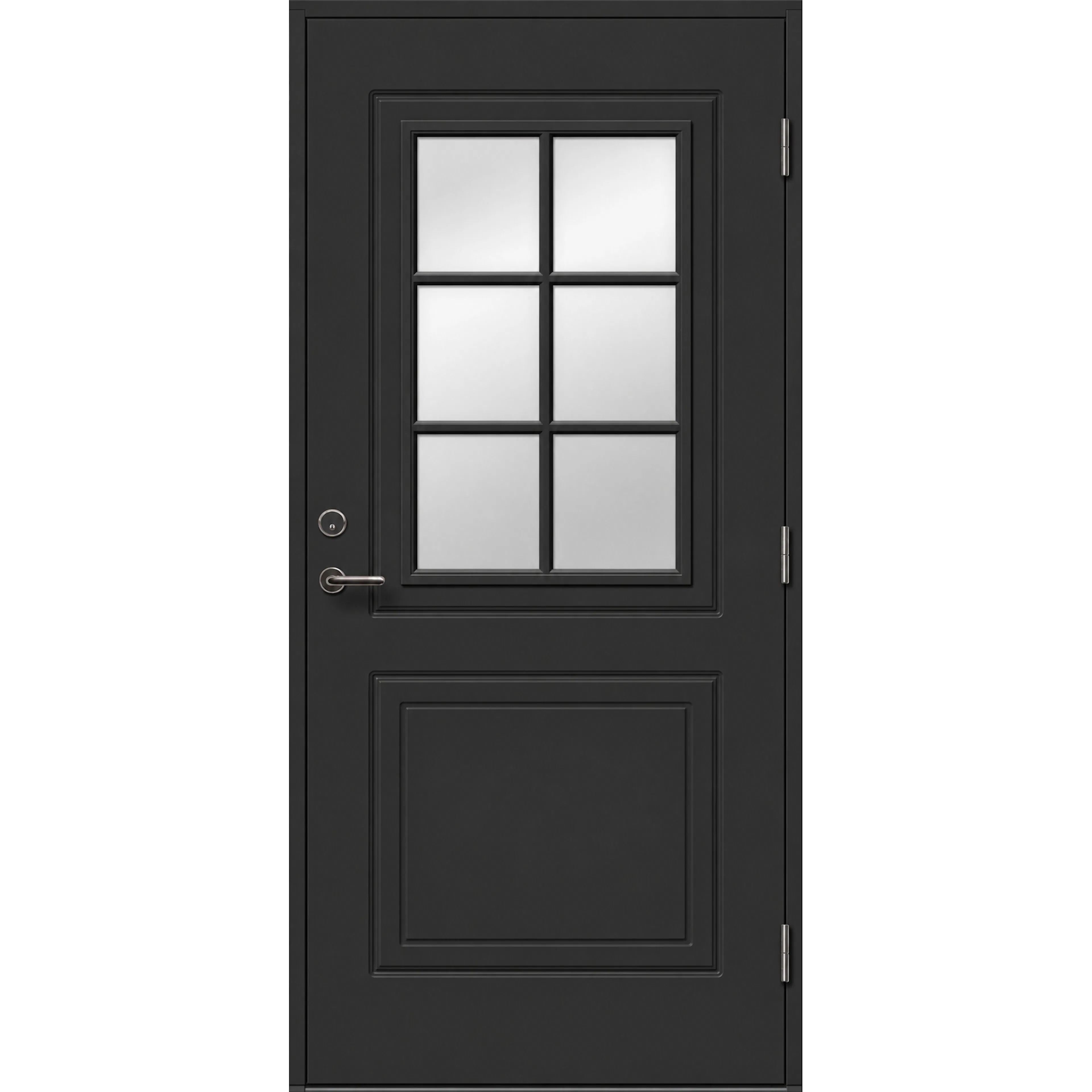 Ytterdörr Skandinaviska Dörrar Klassisk glas Huddinge: 10x21, S-9000-N, Svart