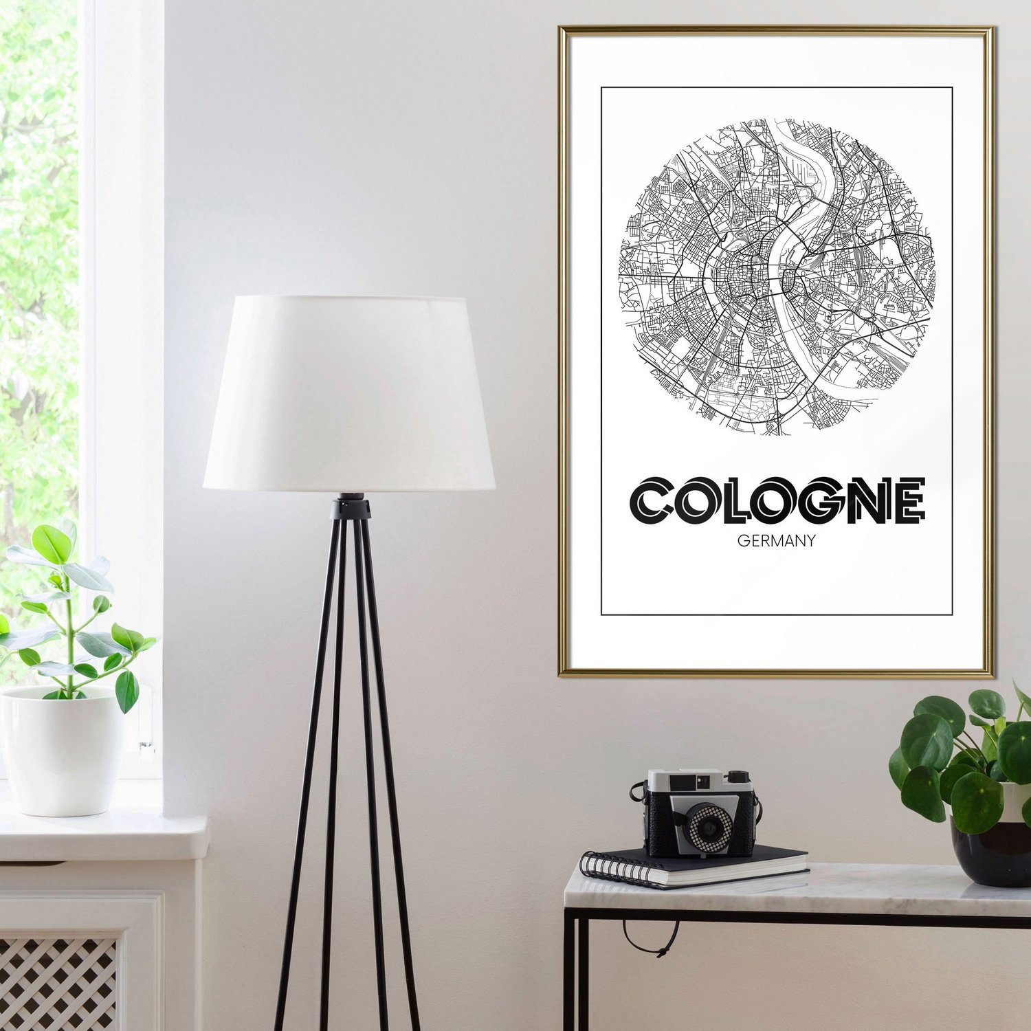 Affisch - Retro Cologne [Poster] 40x60 Guld ram, 40x60 cm