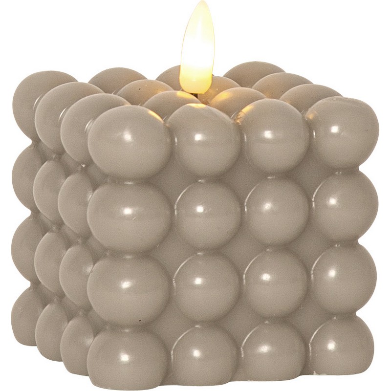 LED Blockljus Flamme Dot Beige Beige