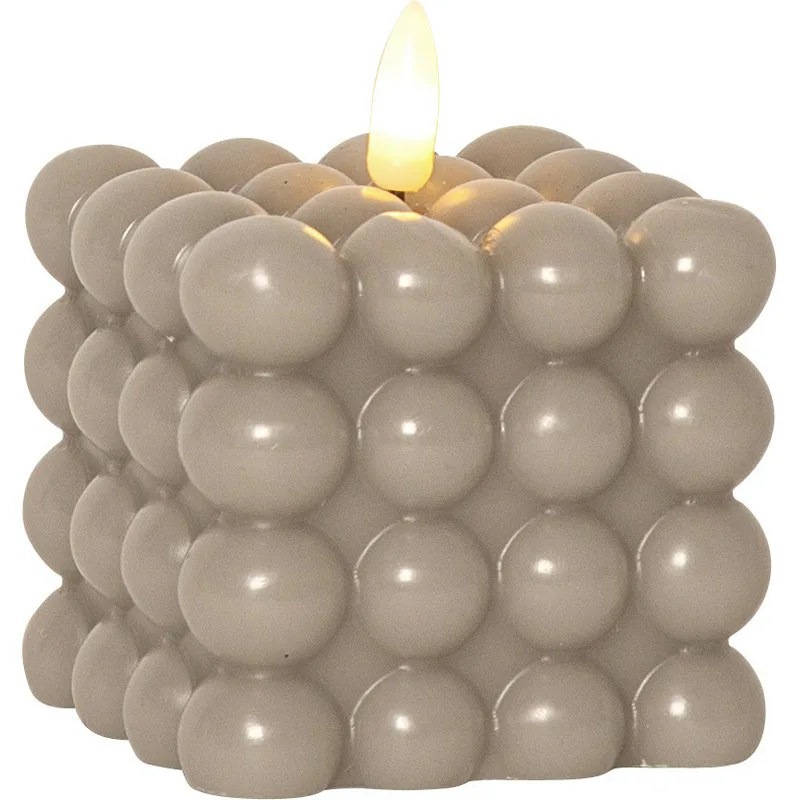 LED Blockljus Flamme Dot Beige Beige