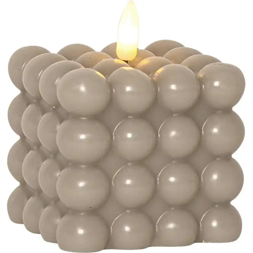 LED Blockljus Flamme Dot Beige Beige