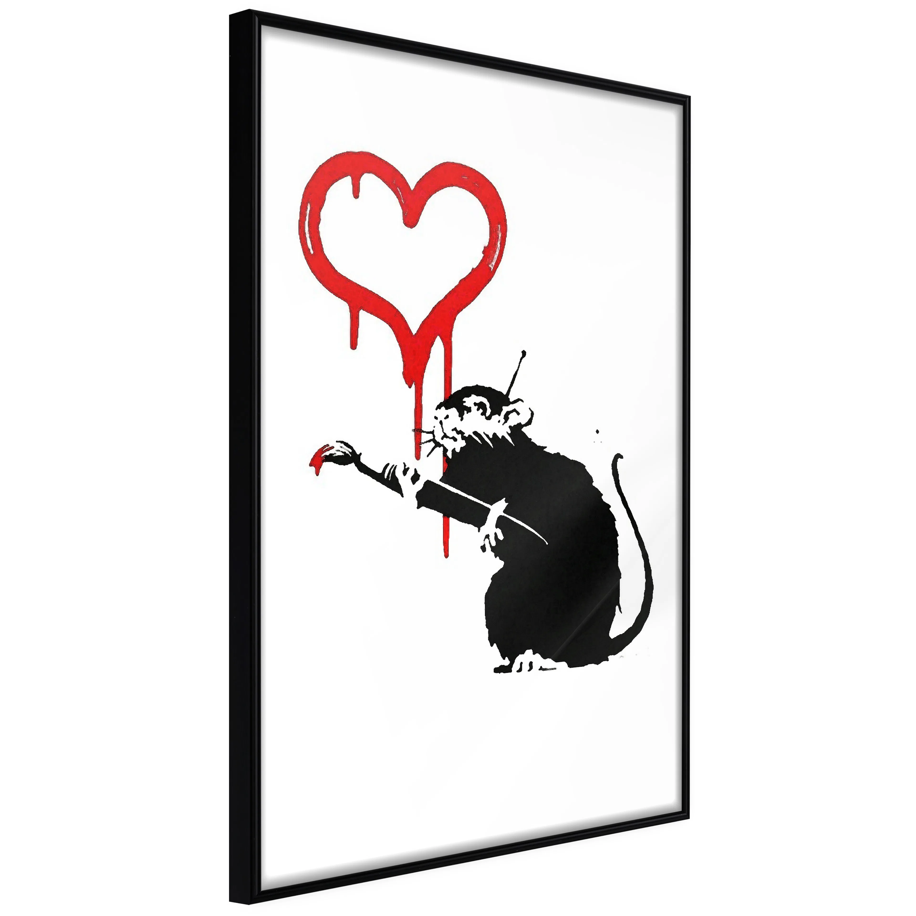 Affisch - Love Rat [Poster] 30x45 Svart ram, 30x45 cm