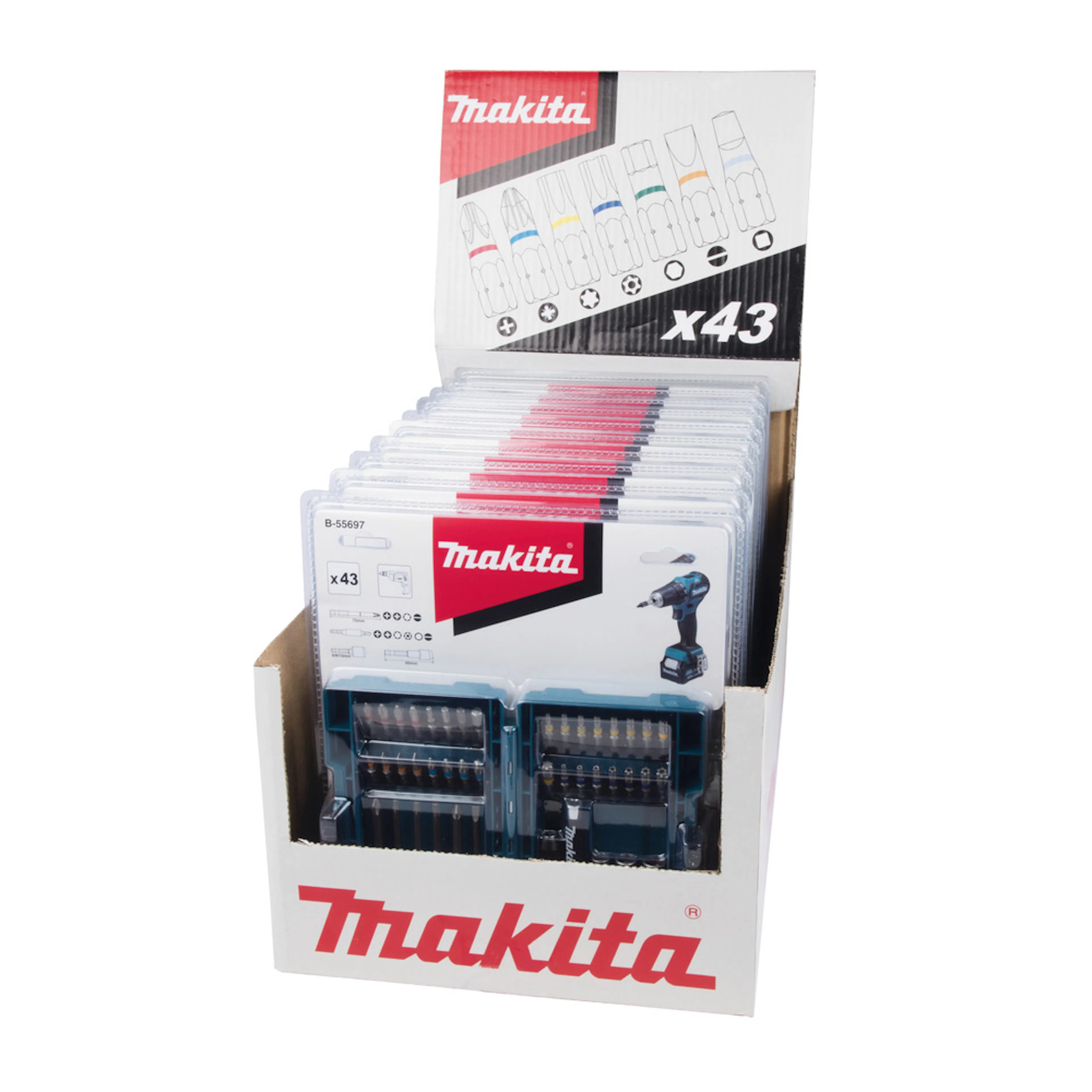 Bitssats Makita B-55697 43 delar med Förvaringslåda