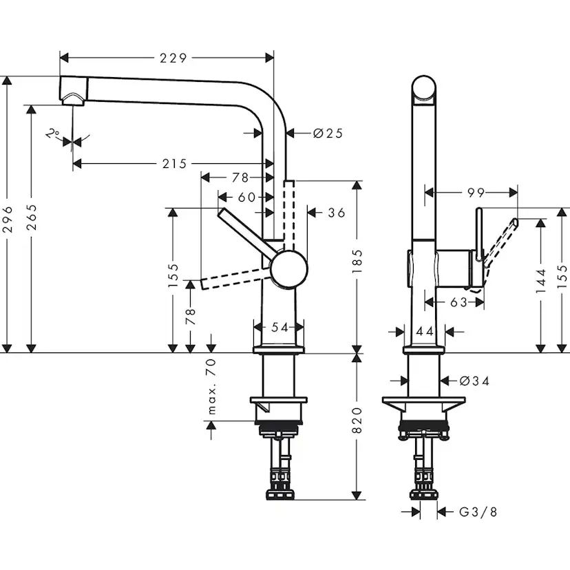 Köksblandare Hansgrohe Talis M54 270 Mattsvart Mattsvart