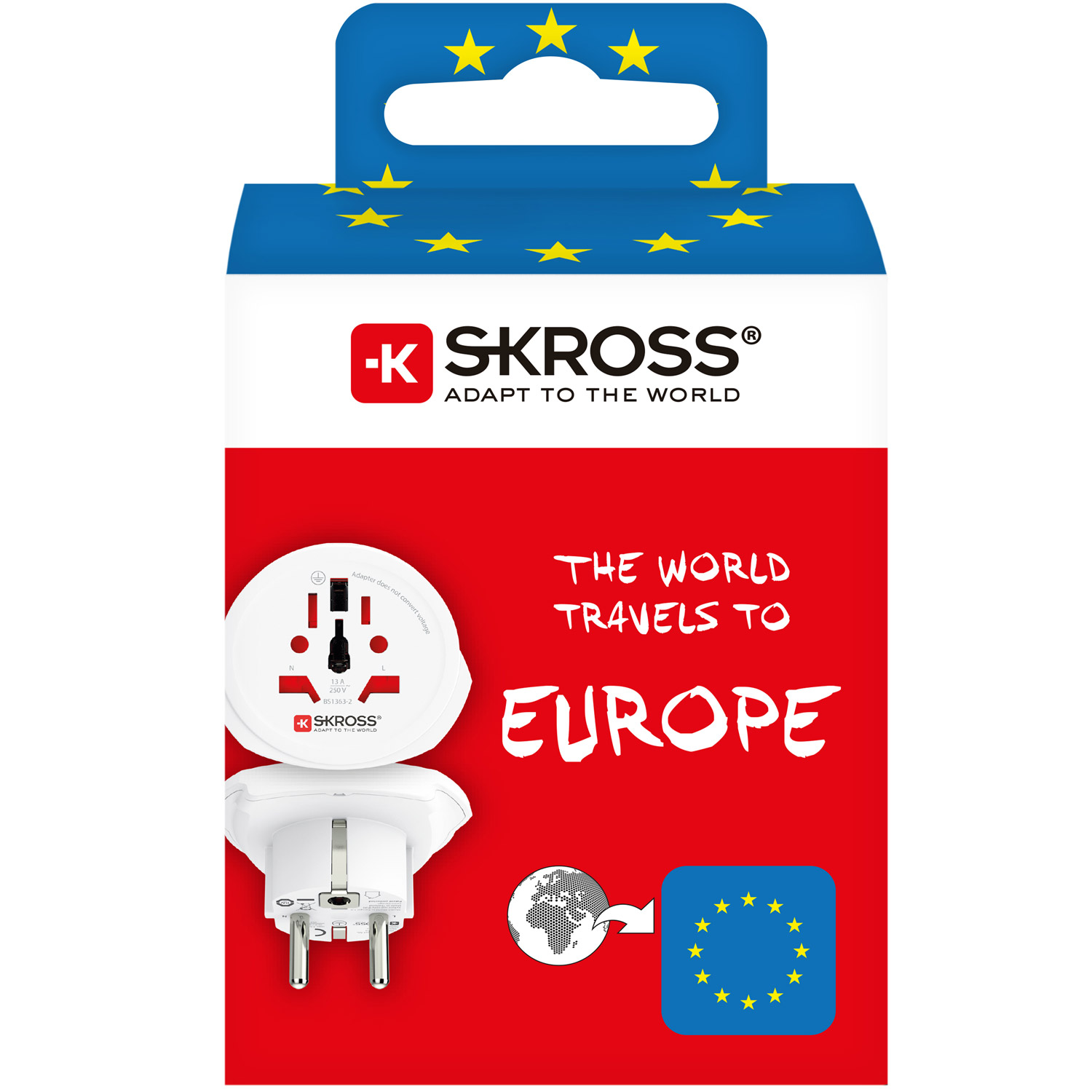 Reseadapter SKROSS Världen till Europa Jordad