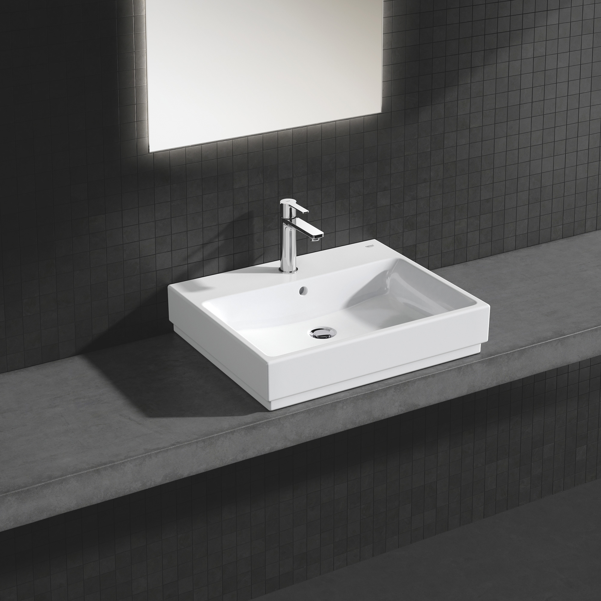 Tvättställ Grohe Cube Ceramic 39477 60 cm Bänktvättställ