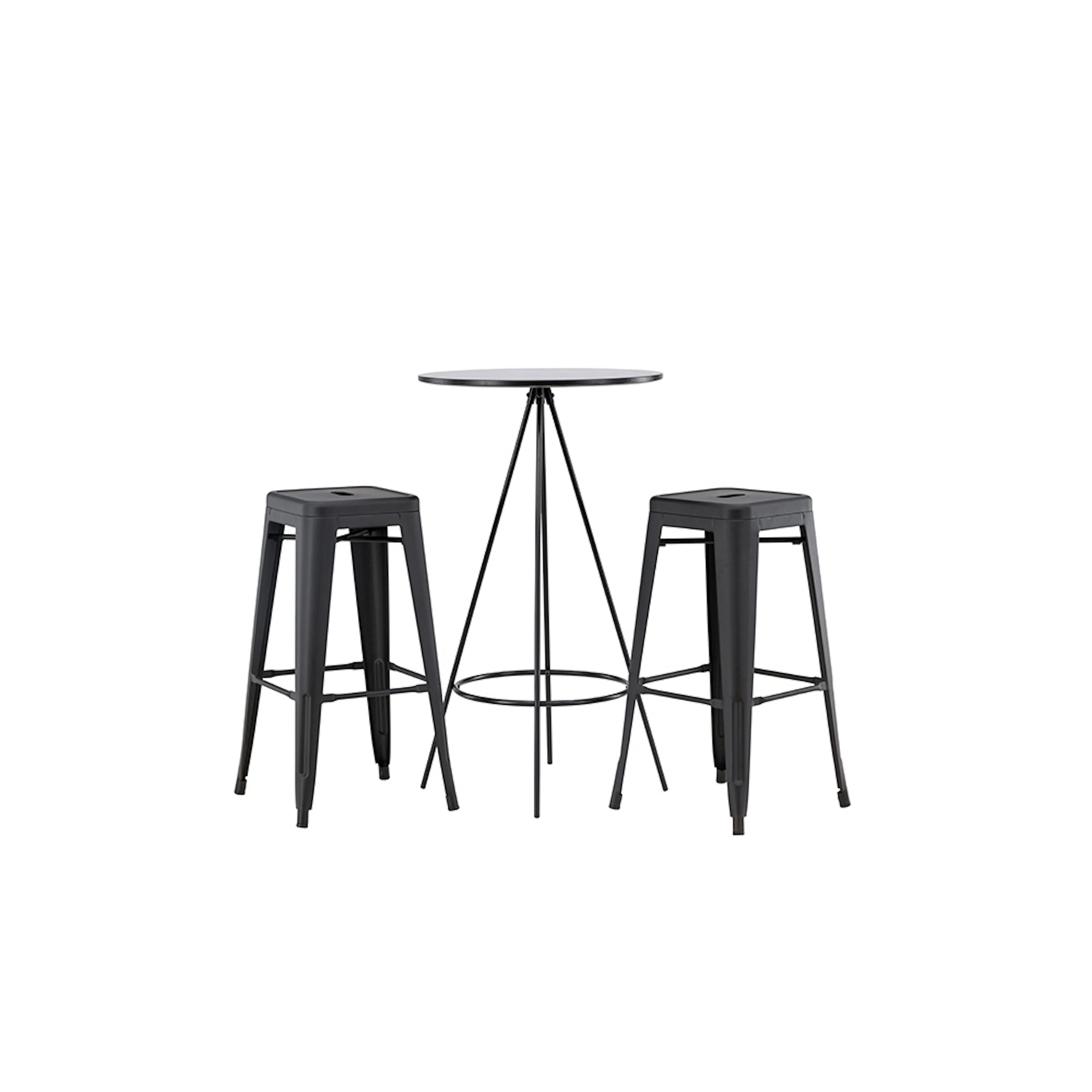Matgrupp Venture Home Bistro Ø60 cm med 2 st Tempe stolar Svart