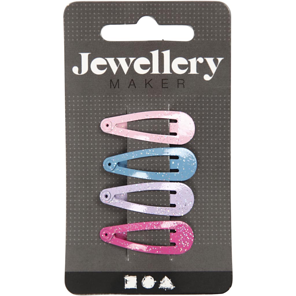 Hårspänne Creativ Company Mixade Färger 32x12 mm 4 st/1 Förp