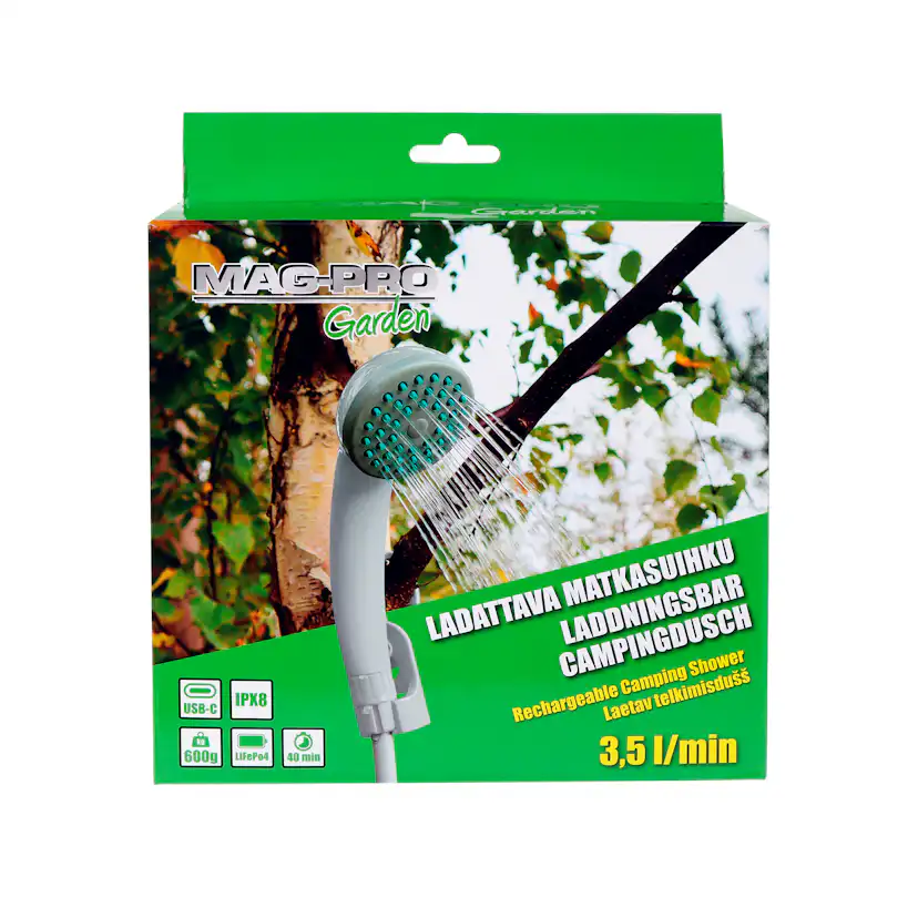 Utedusch Mag-Pro Uppladdningsbar IPX8 Vit