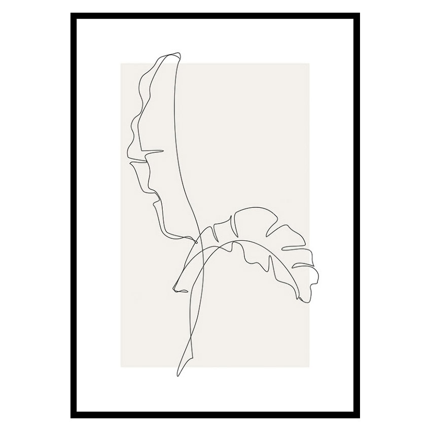 Poster Gallerix Banana Leaf Line Art No2