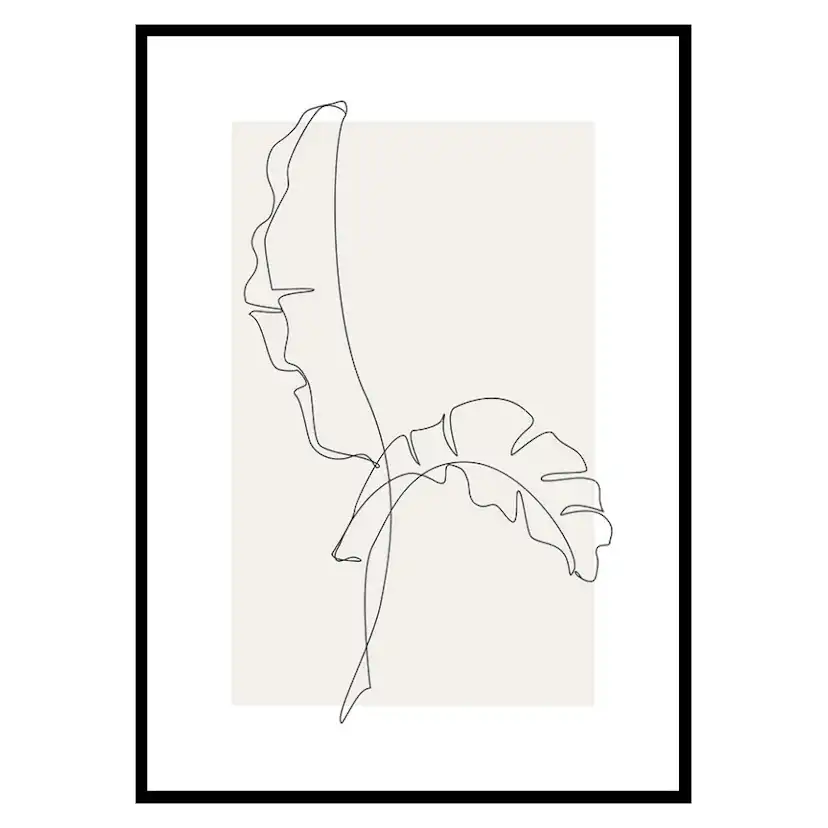 Poster Gallerix Banana Leaf Line Art No2
