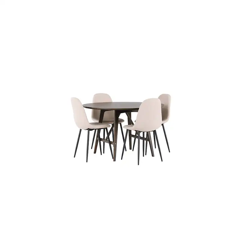 Matgrupp Venture Home Kaseidon Ø100 cm med 4 st Polar stolar