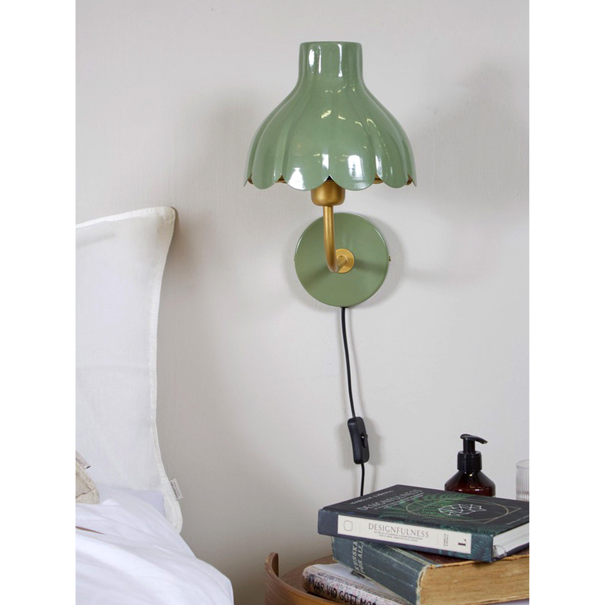 Vägglampa PR Home Wells Sänglampa med Handgjord Lampskärm