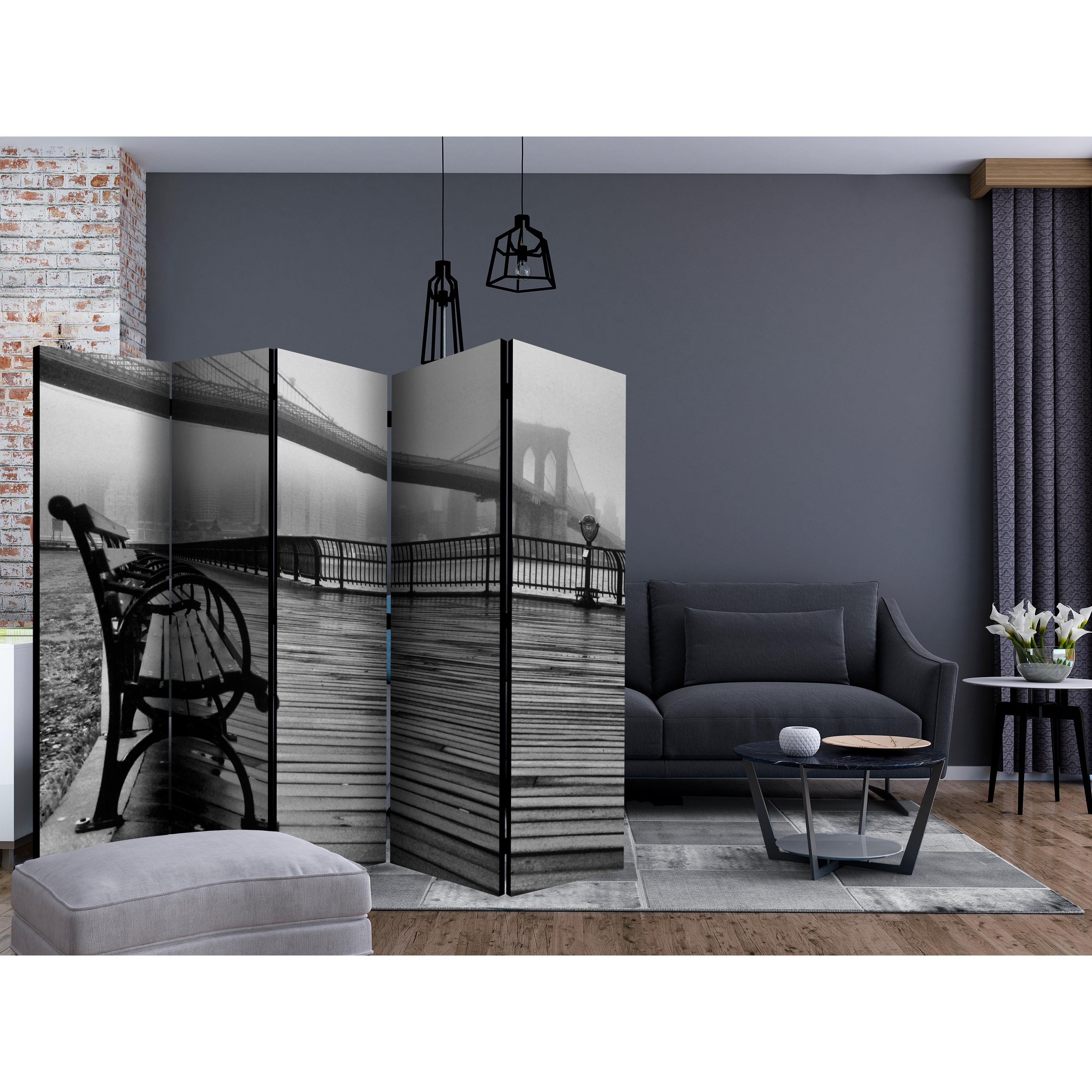 Rumsavdelare Skärmvägg Arkiio A Foggy Day on the Brooklyn Bridge II 225x172 cm