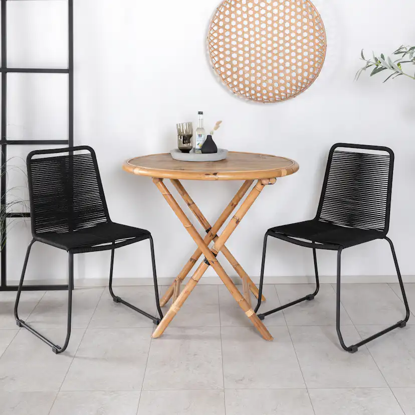 Cafégrupp Venture Home Cane med 2 Lindos Trädgårdsstolar Utomhus