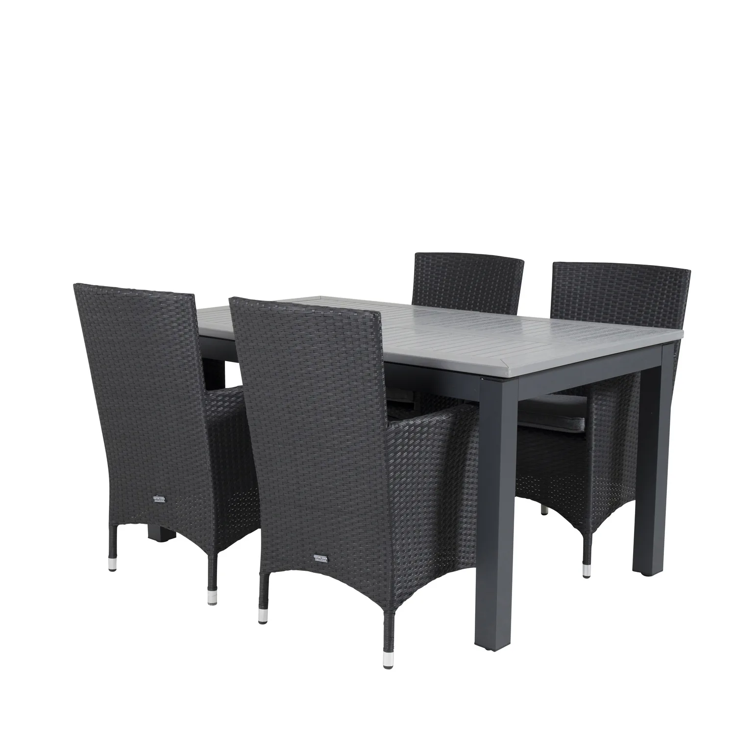 Albany Dining Table 160/240*100 - Svart Alu / Grey Aintwood+ Svart/Grå
