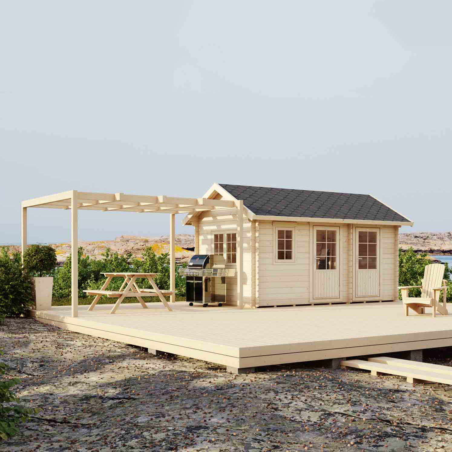 Friggebod Luoman Lillevilla 95 11,3 m² Byggsats Förråd i Trä med Sadeltak