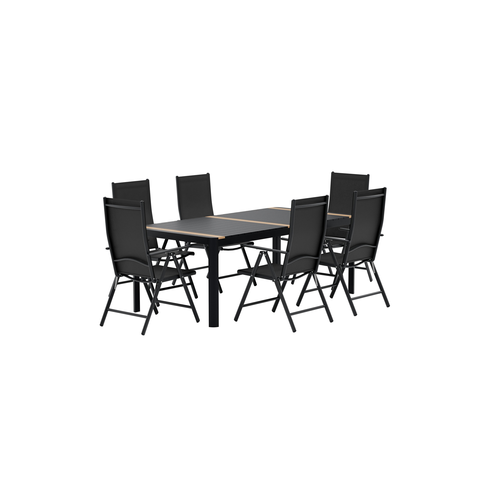 Matgrupp Utomhus Venture Home Togo 100x200 cm med 6 st Break Trädgårdsstolar
