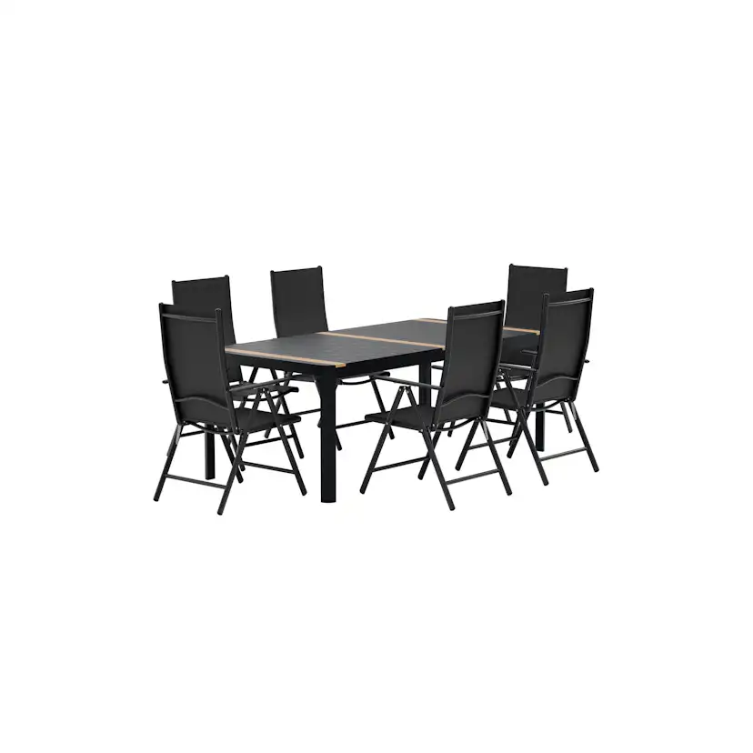 Matgrupp Utomhus Venture Home Togo 100x200 cm med 6 st Break Trädgårdsstolar
