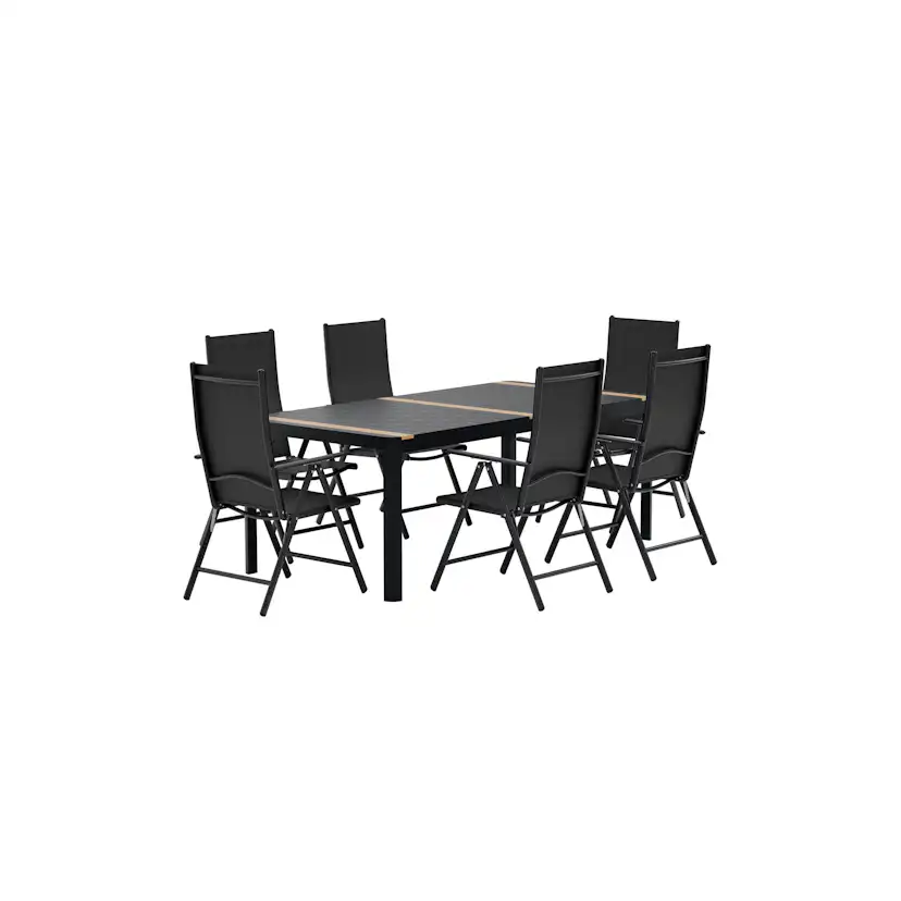 Matgrupp Utomhus Venture Home Togo 100x200 cm med 6 st Break Trädgårdsstolar