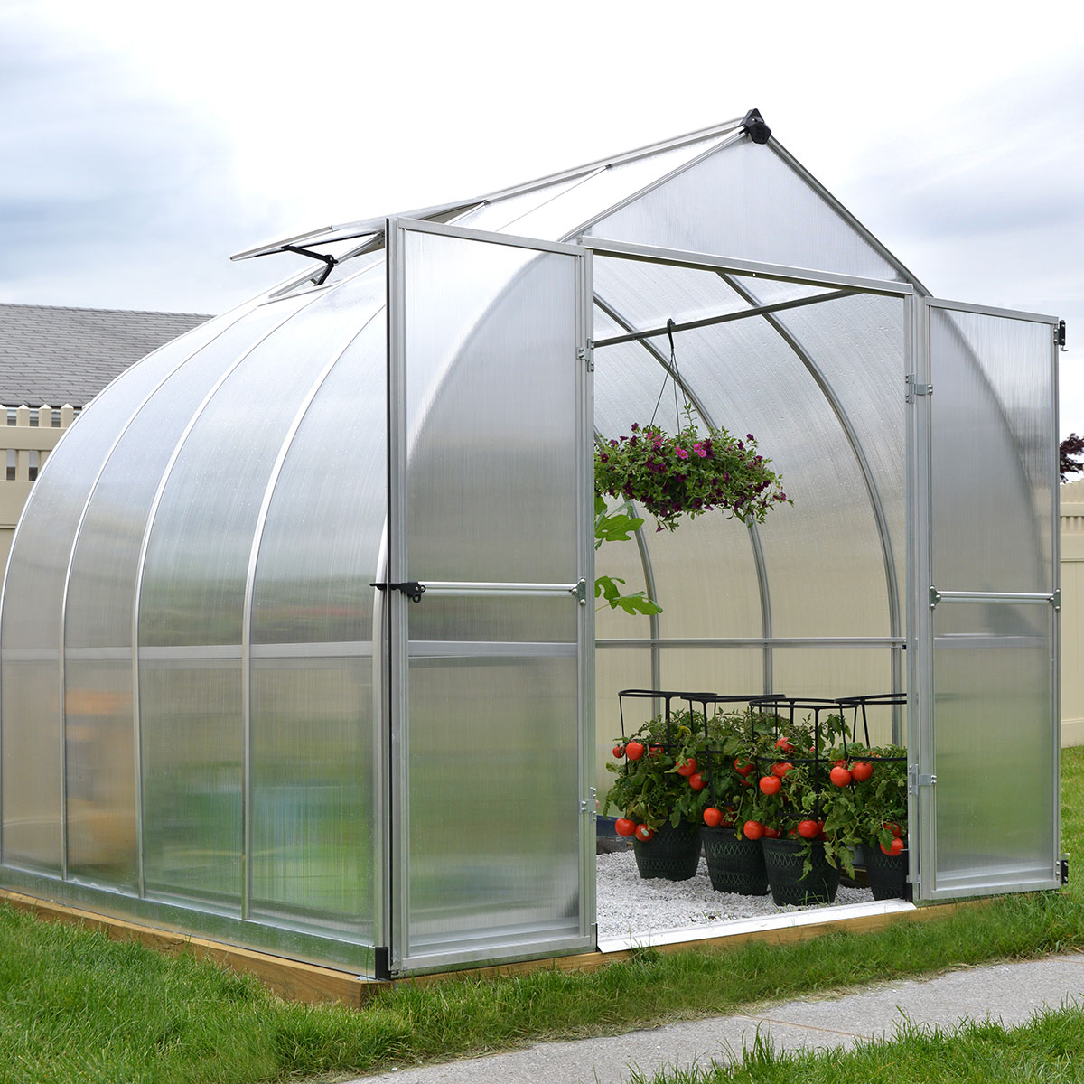 Växthus Canopia by Palram Bella Aluminiumram med UV-Skyddad Polykarbonat & Ventilationsfönster, 6 m²