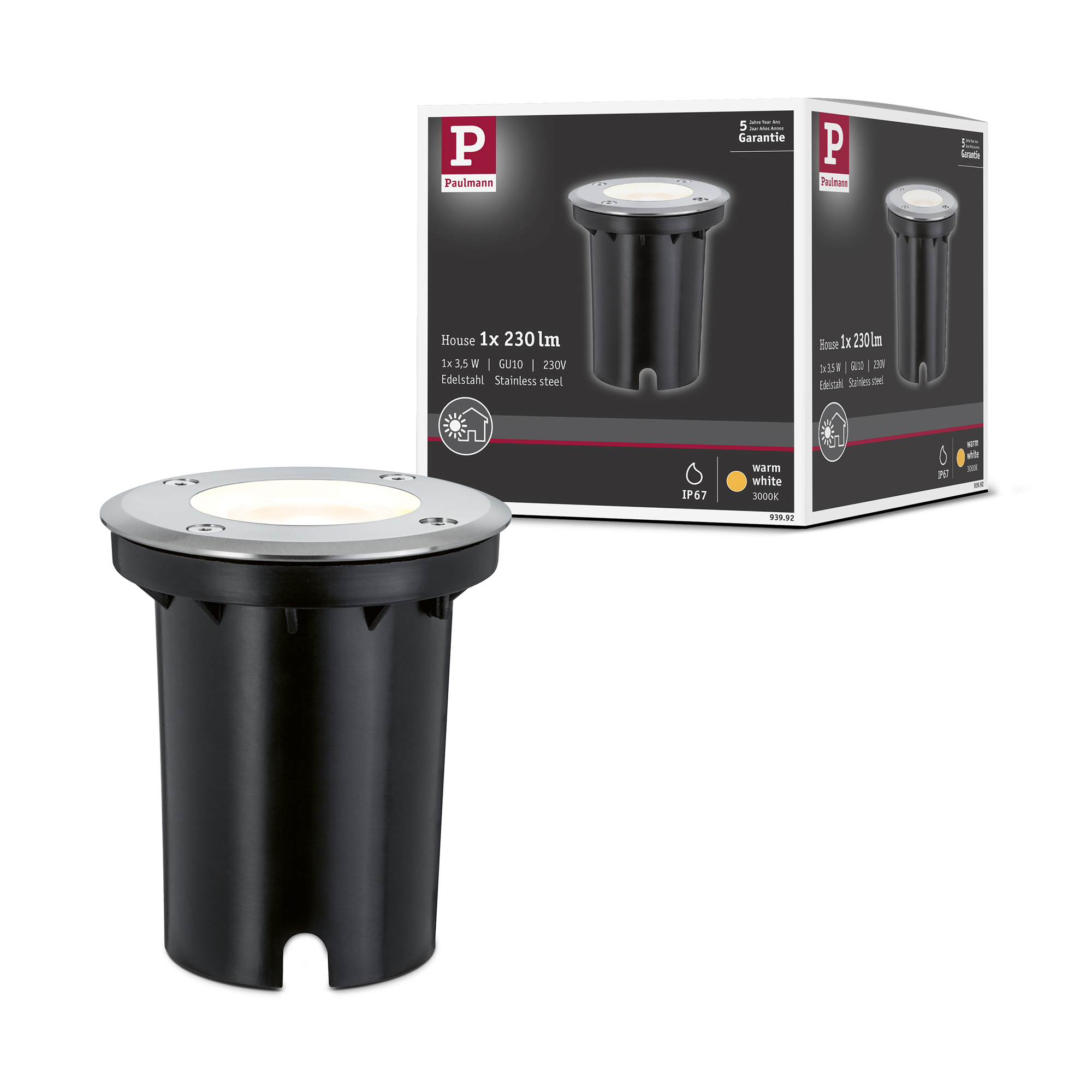 LED Infälld Markbelysning Paulmann Floor Rund IP67 230V Ljus: Soft White