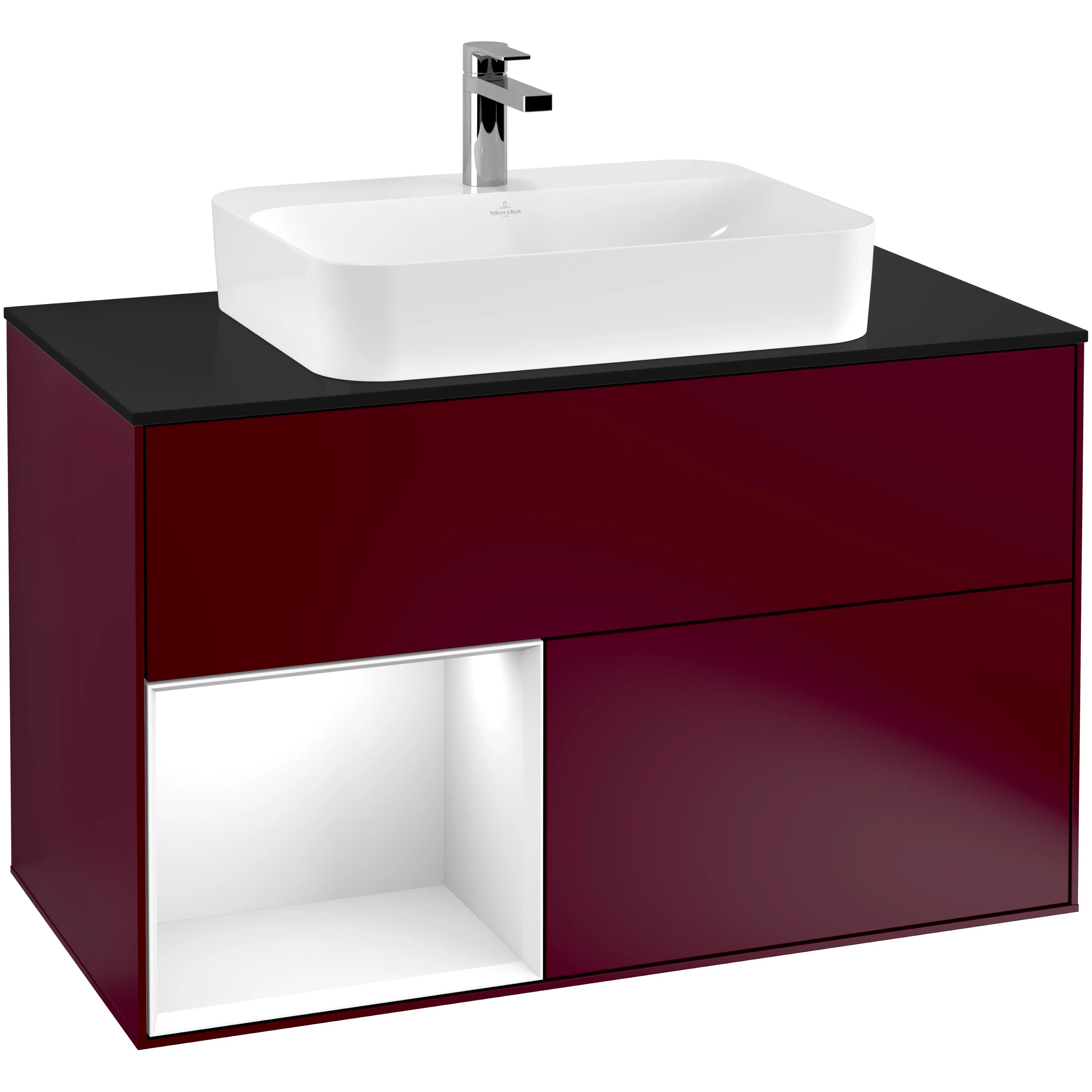 Tvättställsskåp Villeroy & Boch Finion med 2 Lådor Hylla och Bänkskiva för Ytmonterat Tvättställ