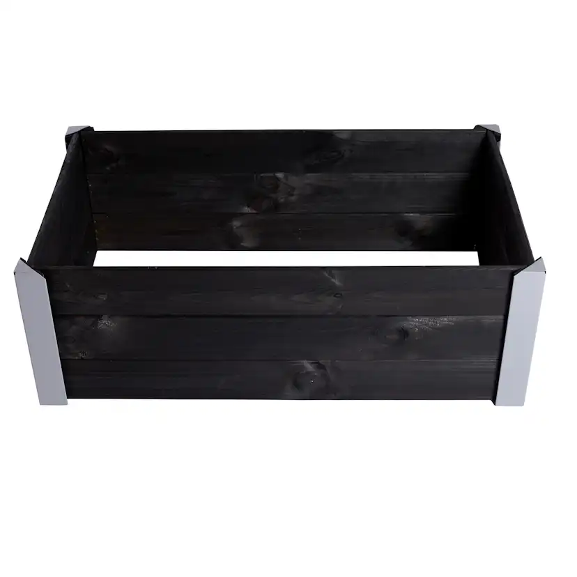 Odlingslåda Hortus Trä Grundmålad Svart 33x93x53 Med Metallhörn