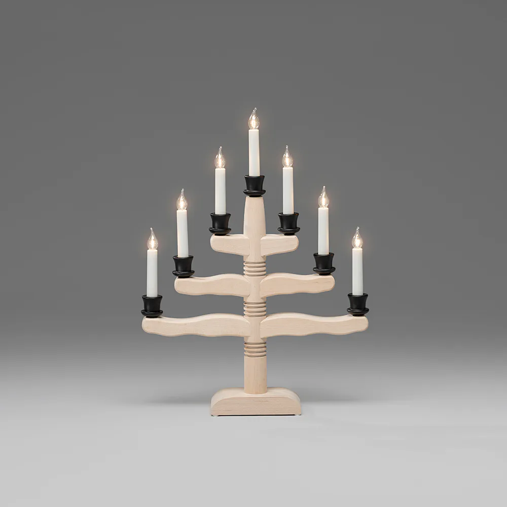 Adventsljusstake Gnosjö Konstsmide 7L Svart Dekor Twisted Tip