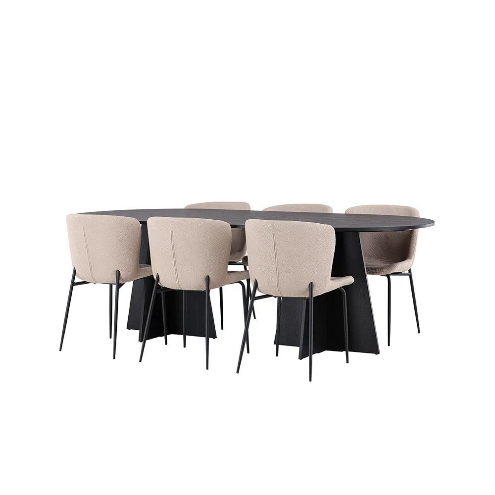 Matgrupp Venture Home Bootcut Oval med 6 Modesto Stolar