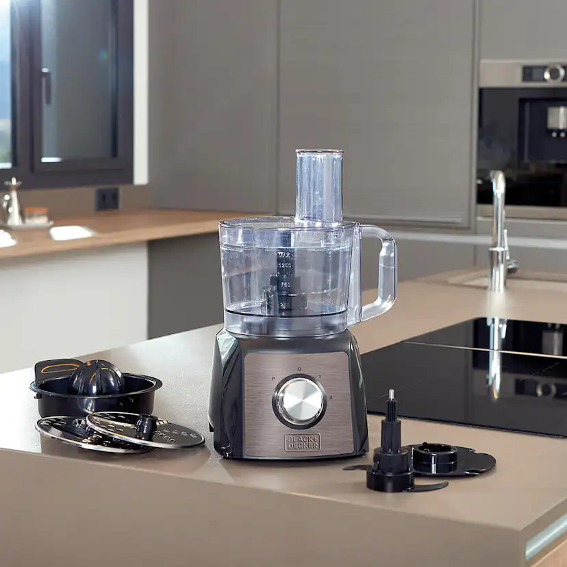 Matberedare Black+Decker 1200W med Skål, Mixer & Juicepress