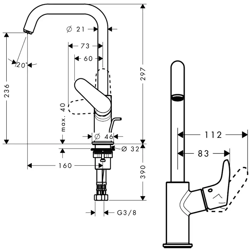Tvättställsblandare Hansgrohe Focus 240