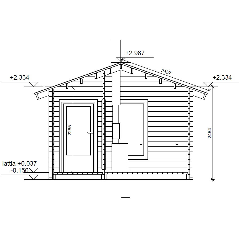 Trädgårdsbastu LP Garden Pallas 11m² Sadeltak