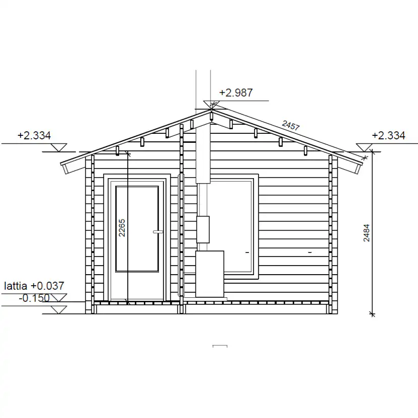 Trädgårdsbastu LP Garden Pallas 11m² Sadeltak