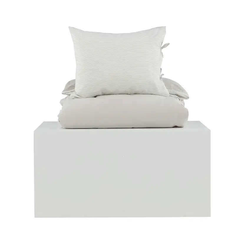 Jenna Bed Set Linen Cotton Light Grey 150x200 cm Färg: Ljusgrå, Mått: 150x200 cm