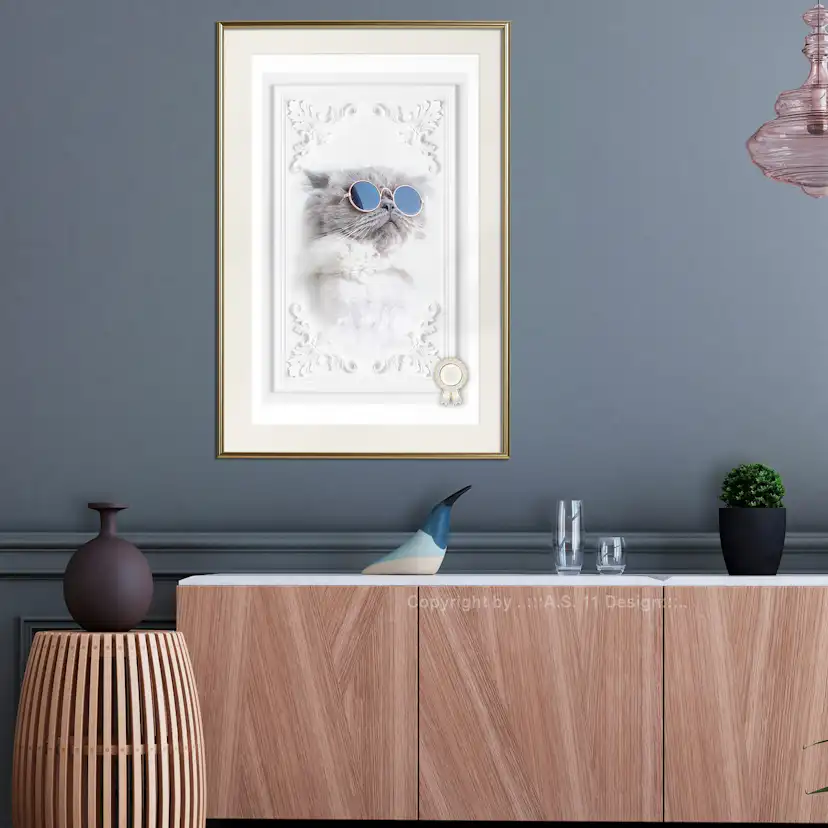 Poster Artgeist Affisch Cat with Glasses