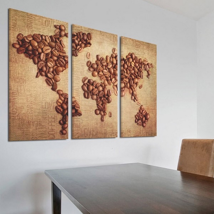 Tavla Arkiio Kaffe Från Hela Världen Triptyk